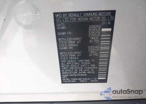 2020 Nissan Rogue Sv Fwd z USA, uszkodzony, nr VIN KNMAT2MT6LP508416